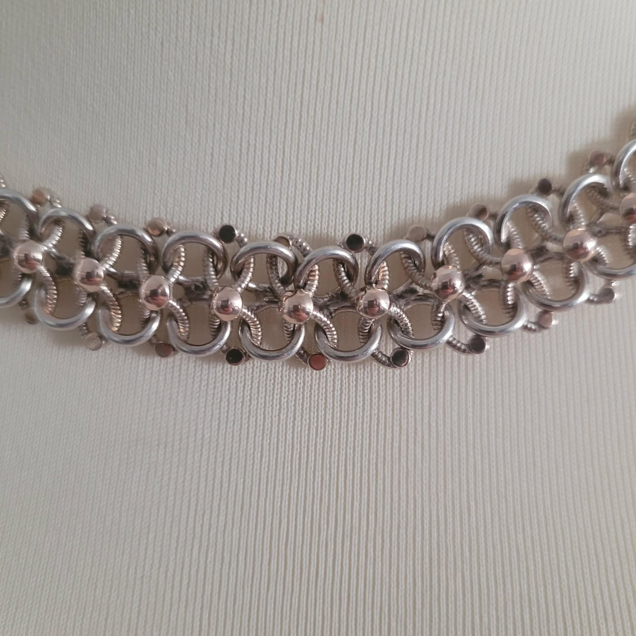 COLLIER EN ARGENT ET OR ROSE 9K