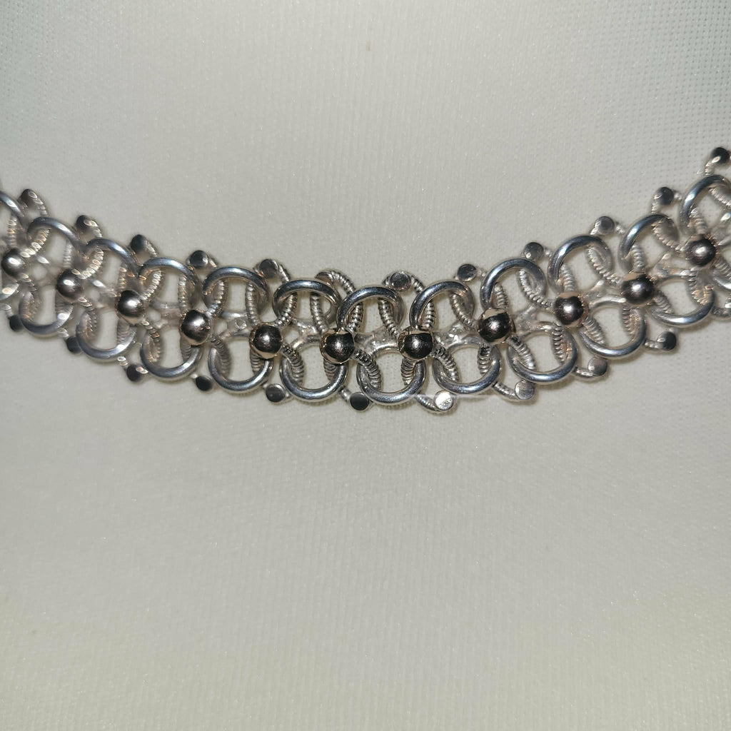 COLLIER EN ARGENT ET OR ROSE 9K
