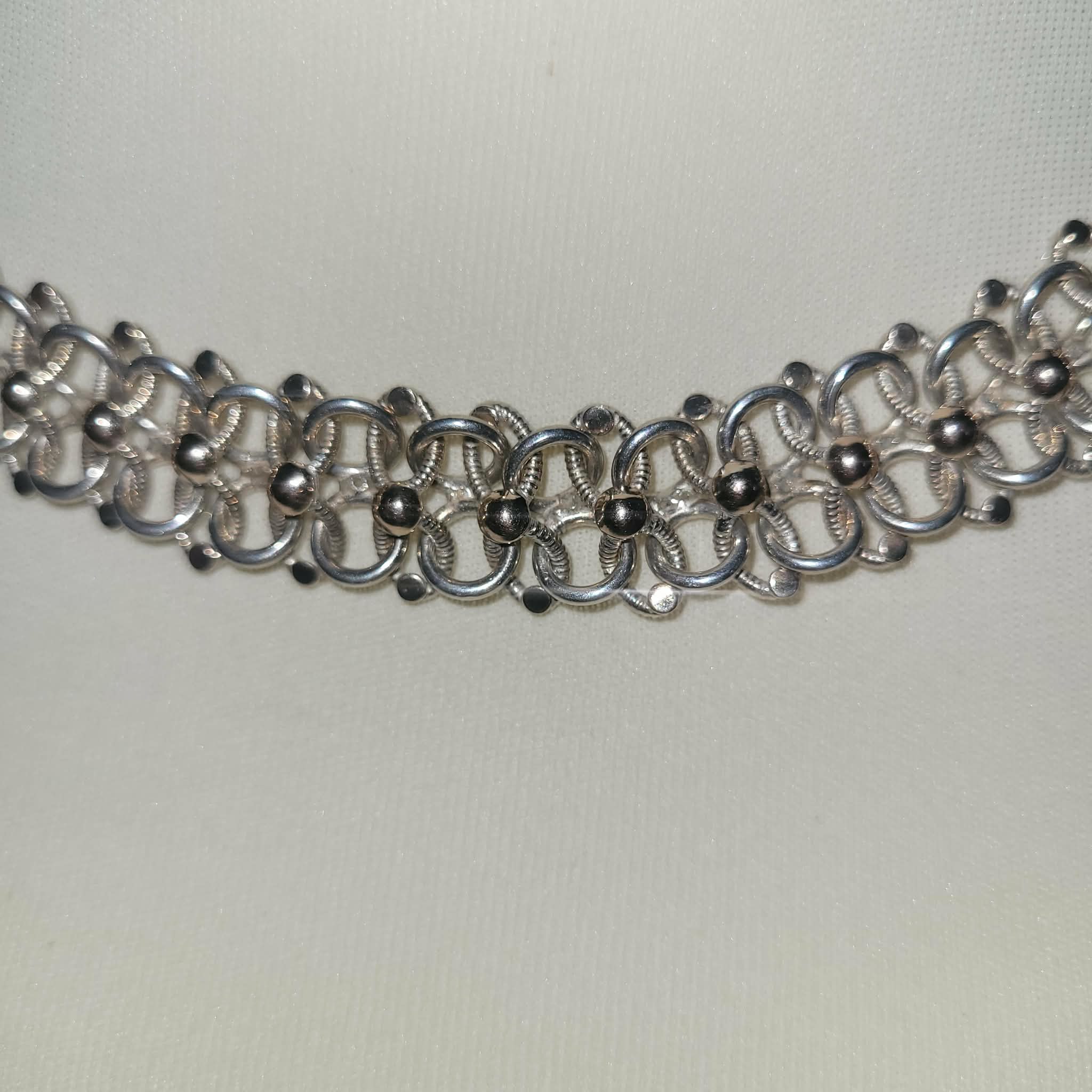 COLLIER EN ARGENT ET OR ROSE 9K