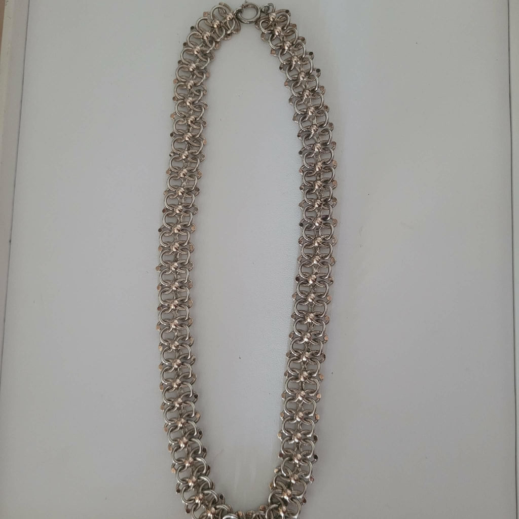 COLLIER EN ARGENT ET OR ROSE 9K