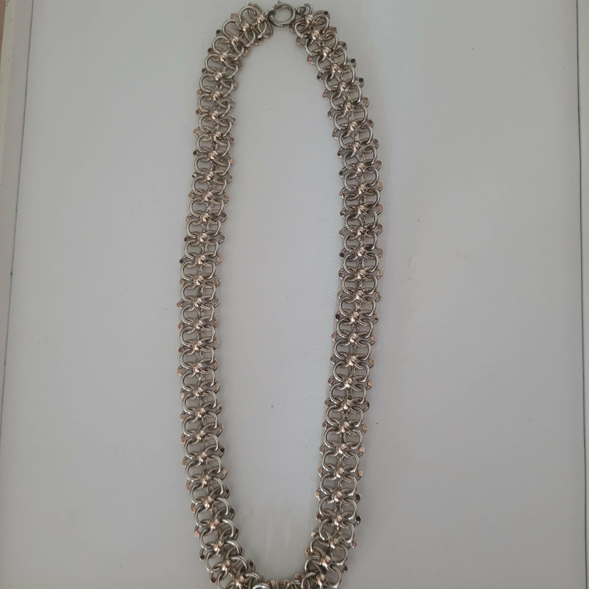 COLLIER EN ARGENT ET OR ROSE 9K