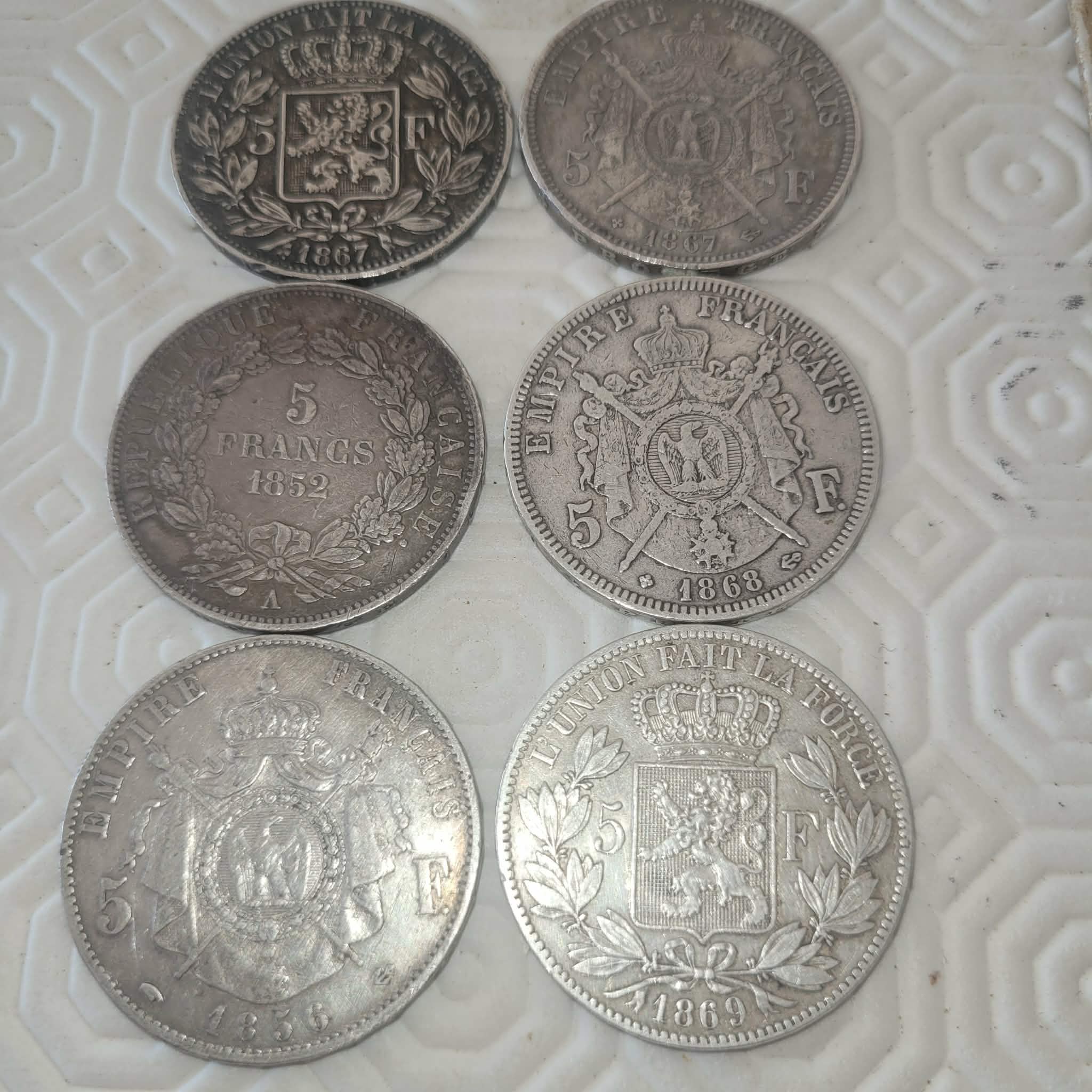 Lot de monnaies en argent